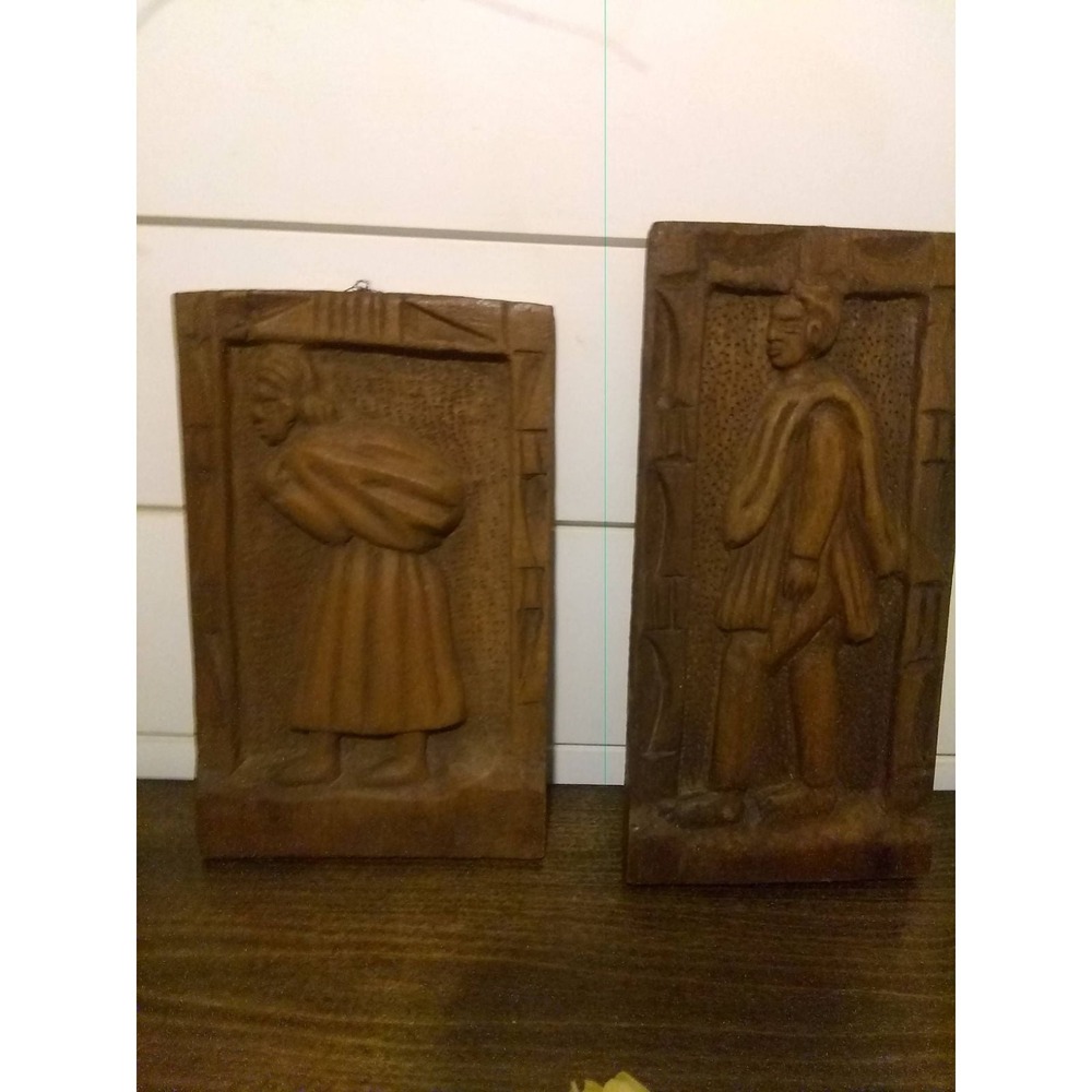 Boho hand carved solid wood wall hangings